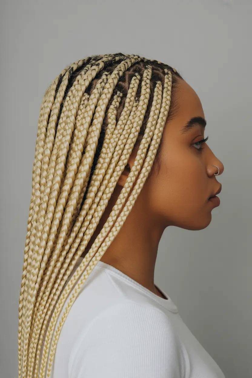 hairstyle black women 2026 Platinum Braids Perfection