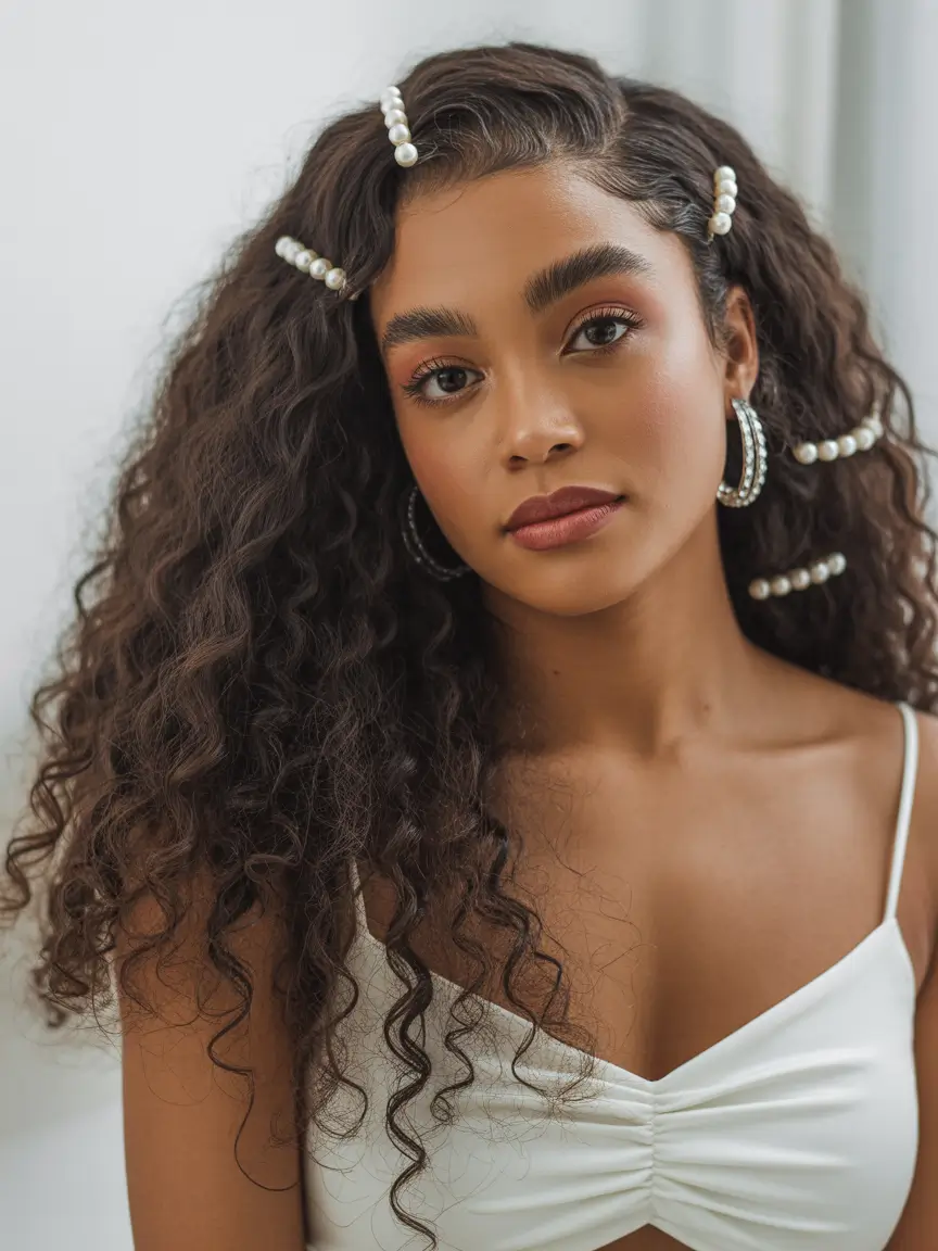 hairstyle black women 2026 Pearl Accented Curls