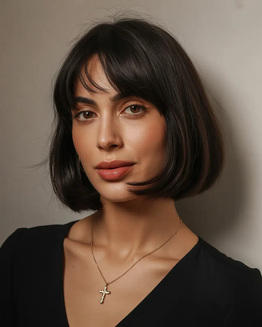 hairstyle for medium length hair 2026 French Girl Bob With Feathered Bangs