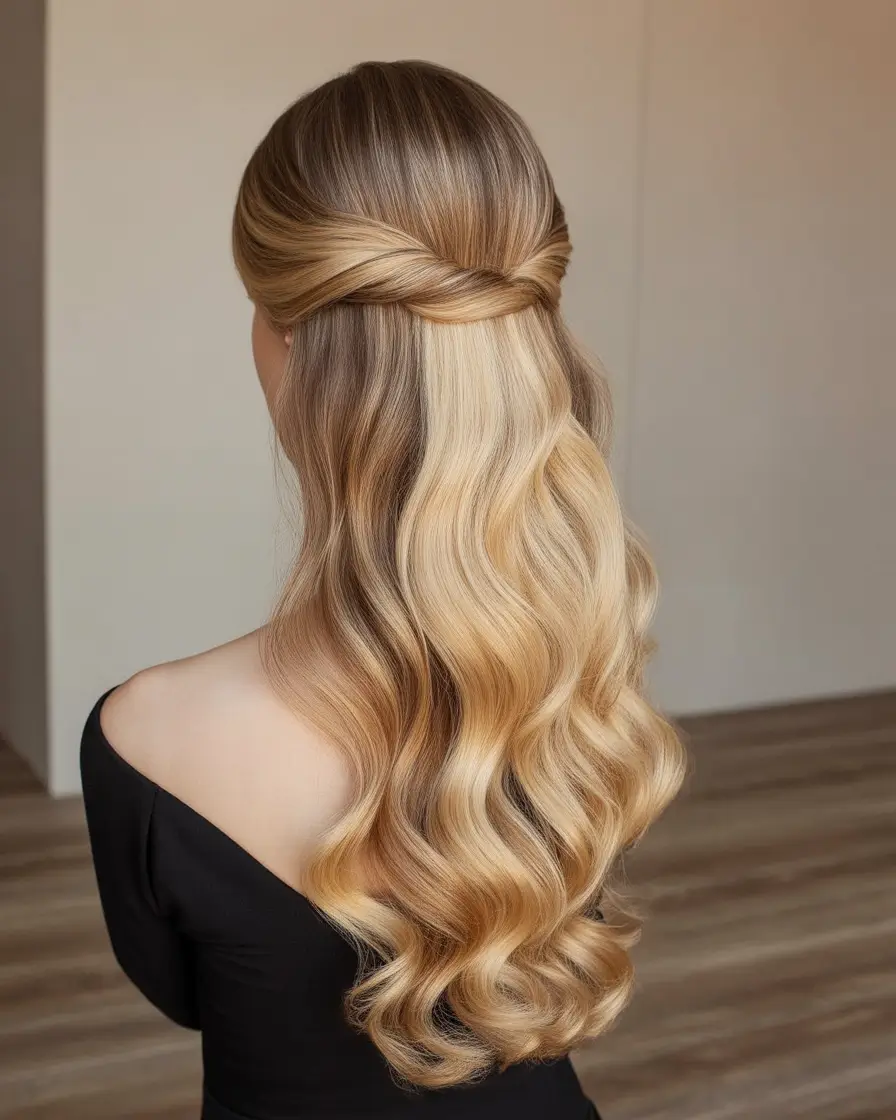 hairstyles ideas 2026 golden twist half up