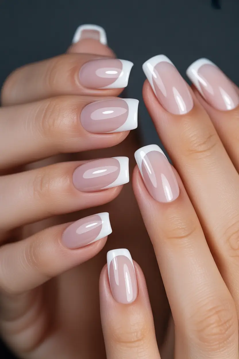 light pink nails 2026 Timeless French Softness With a Modern Curve