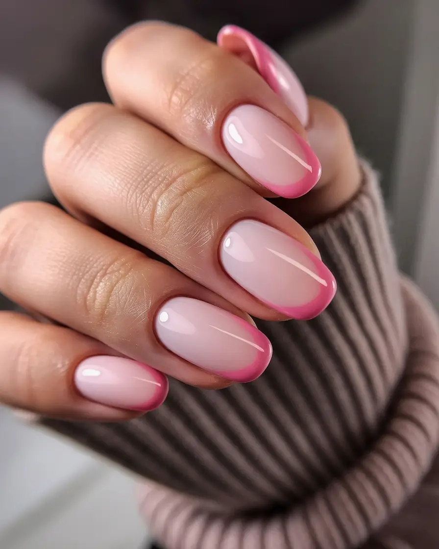 light pink nails 2026 Pink Glow Tips With a Soft Blurred Edge