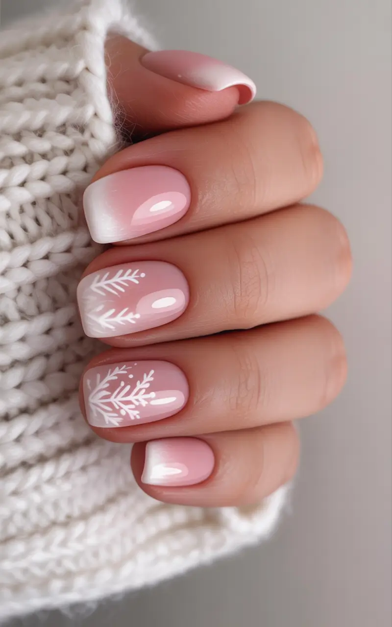 light pink nails 2026 Soft Snow-Kissed Pink With Winter Whispers