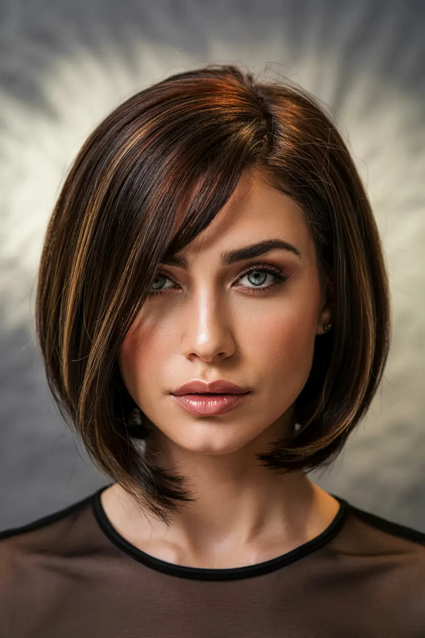 lob haircut 2026 Polished Brunette Perfection