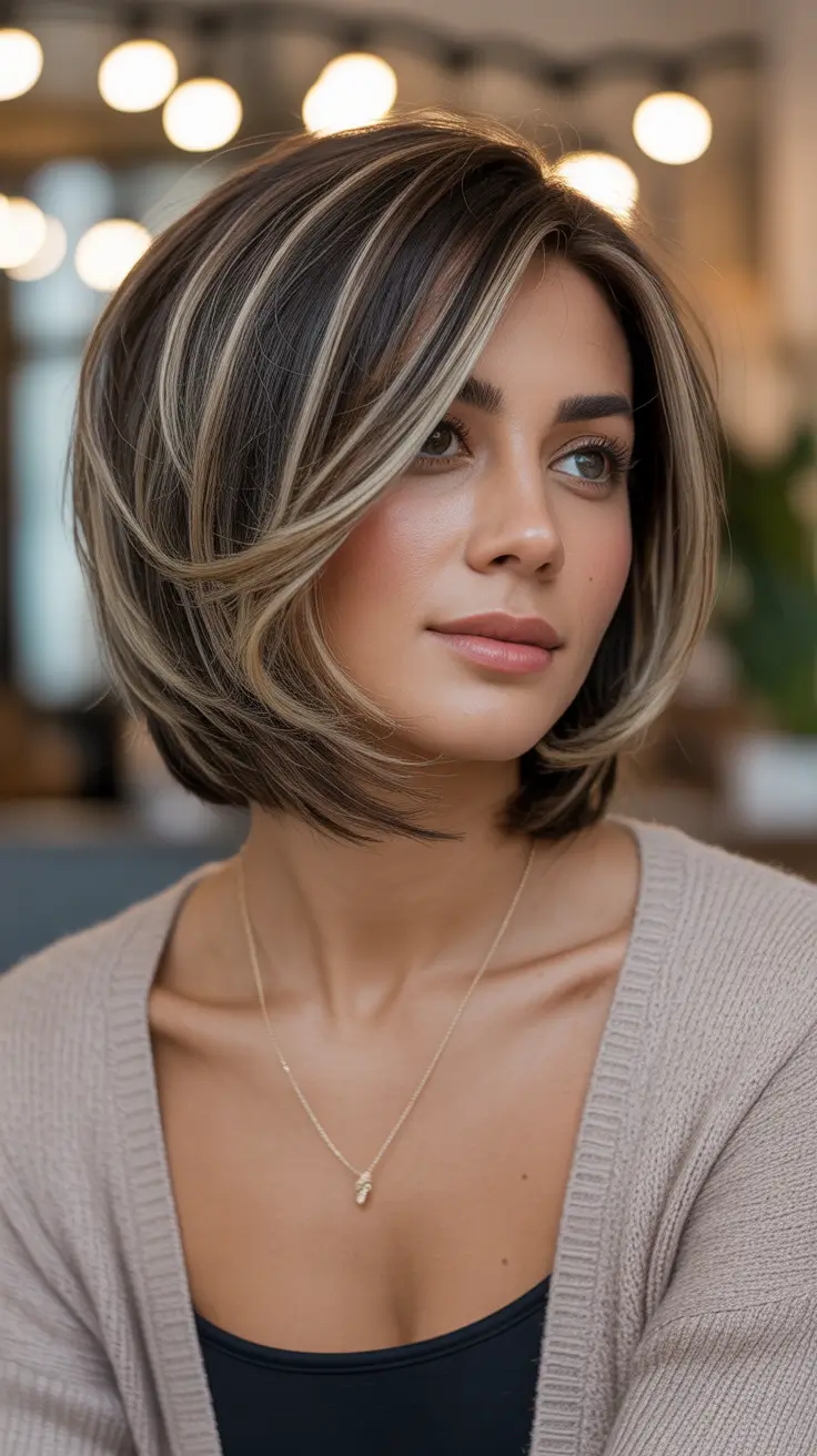 mid length haircut 2026 Dimensional Bronde Elegance