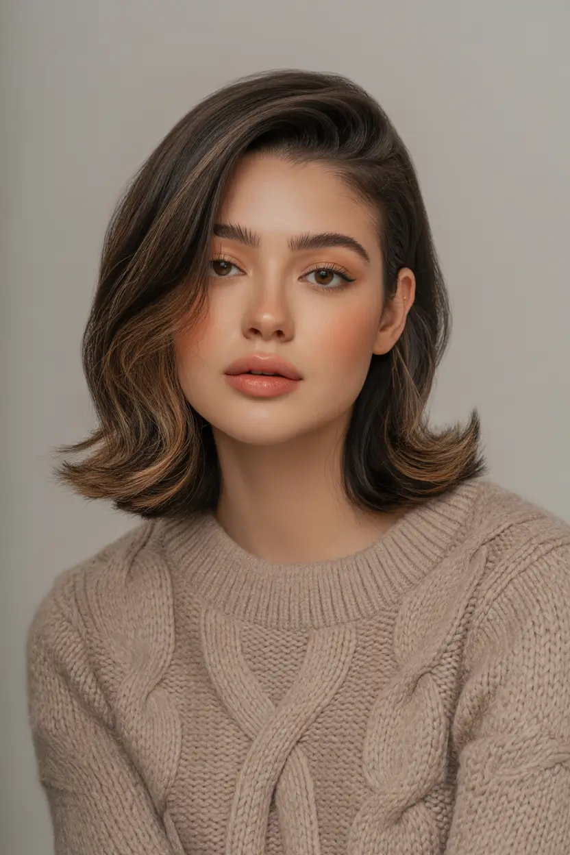 mid length haircut 2026 Soft Espresso Flip