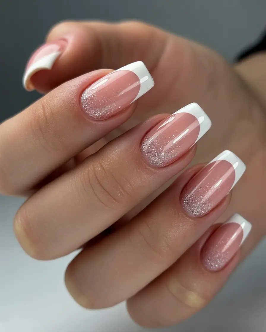 natural nails 2026 Modern Shimmer French