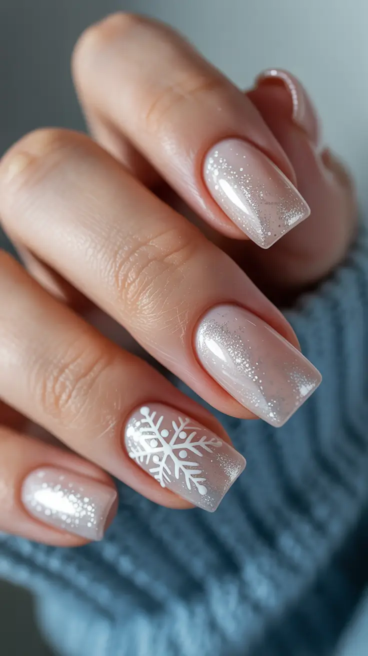 neutral nails 2026 Snowy Glow Neutrals for Subtle Winter Sparkle