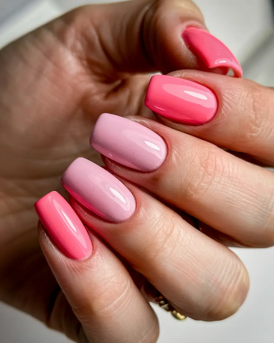 pink nails 2026 Hot Pink Gradient Glow