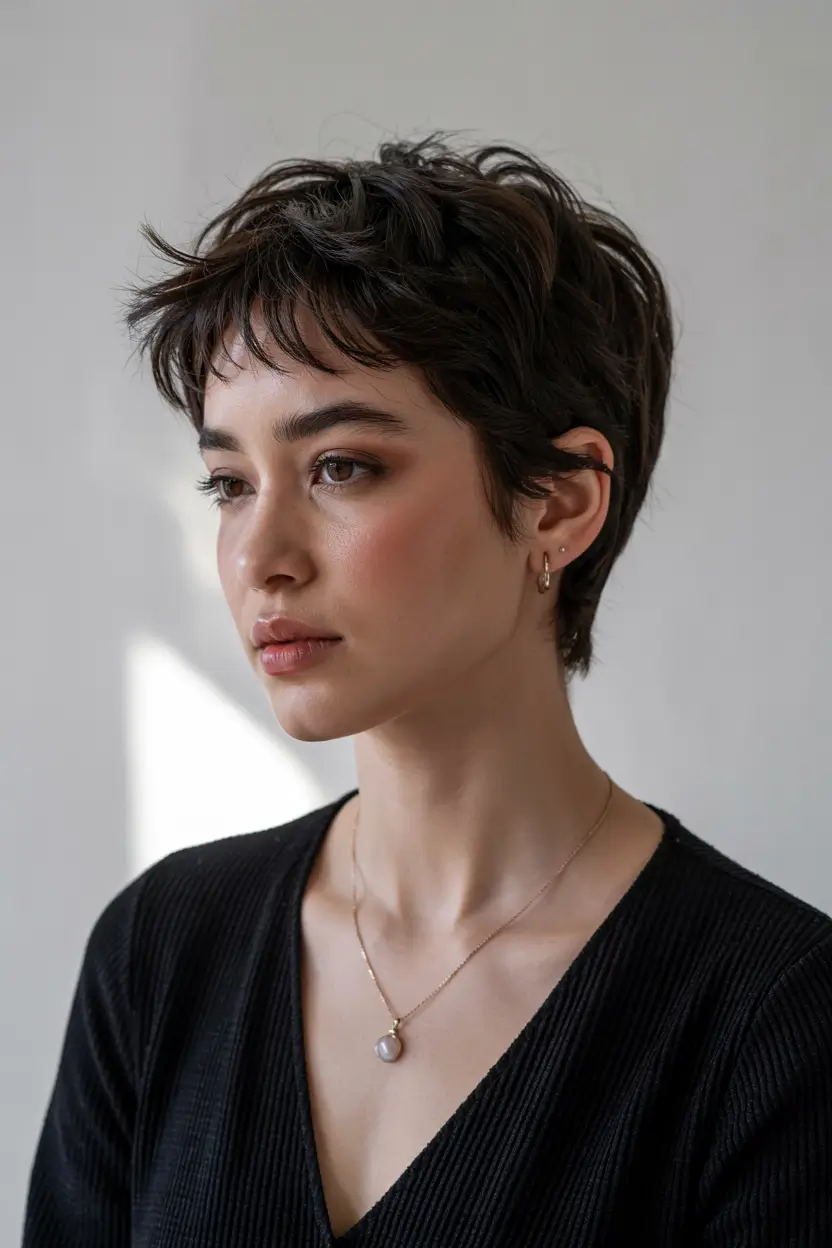 pixie haircut 2026 Textured Espresso Pixie