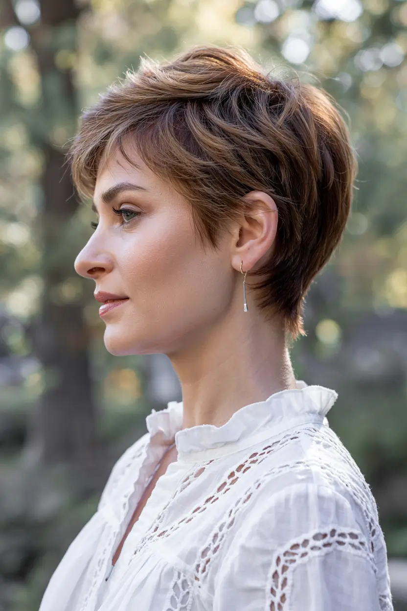 pixie haircut 2026 Golden Auburn Pixie Glow