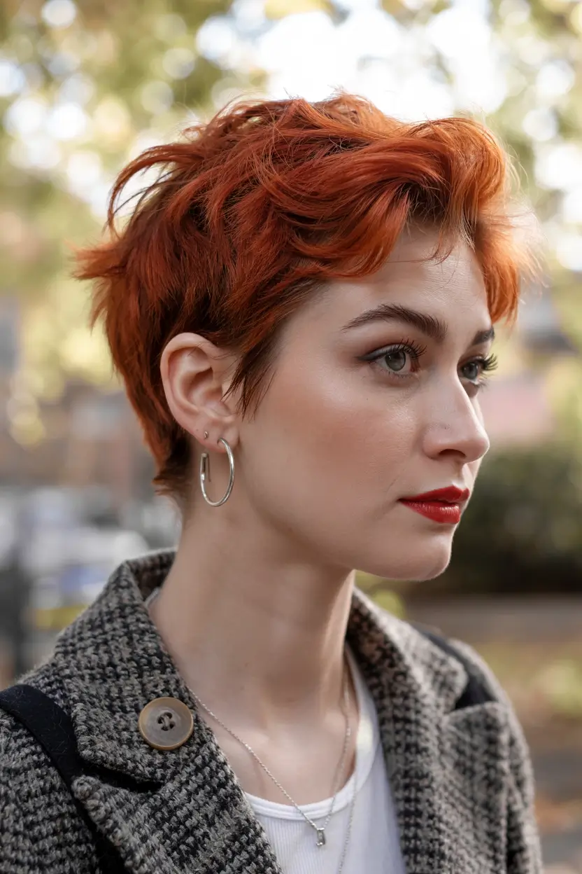 pixie haircut 2026 Spicy Copper Pixie