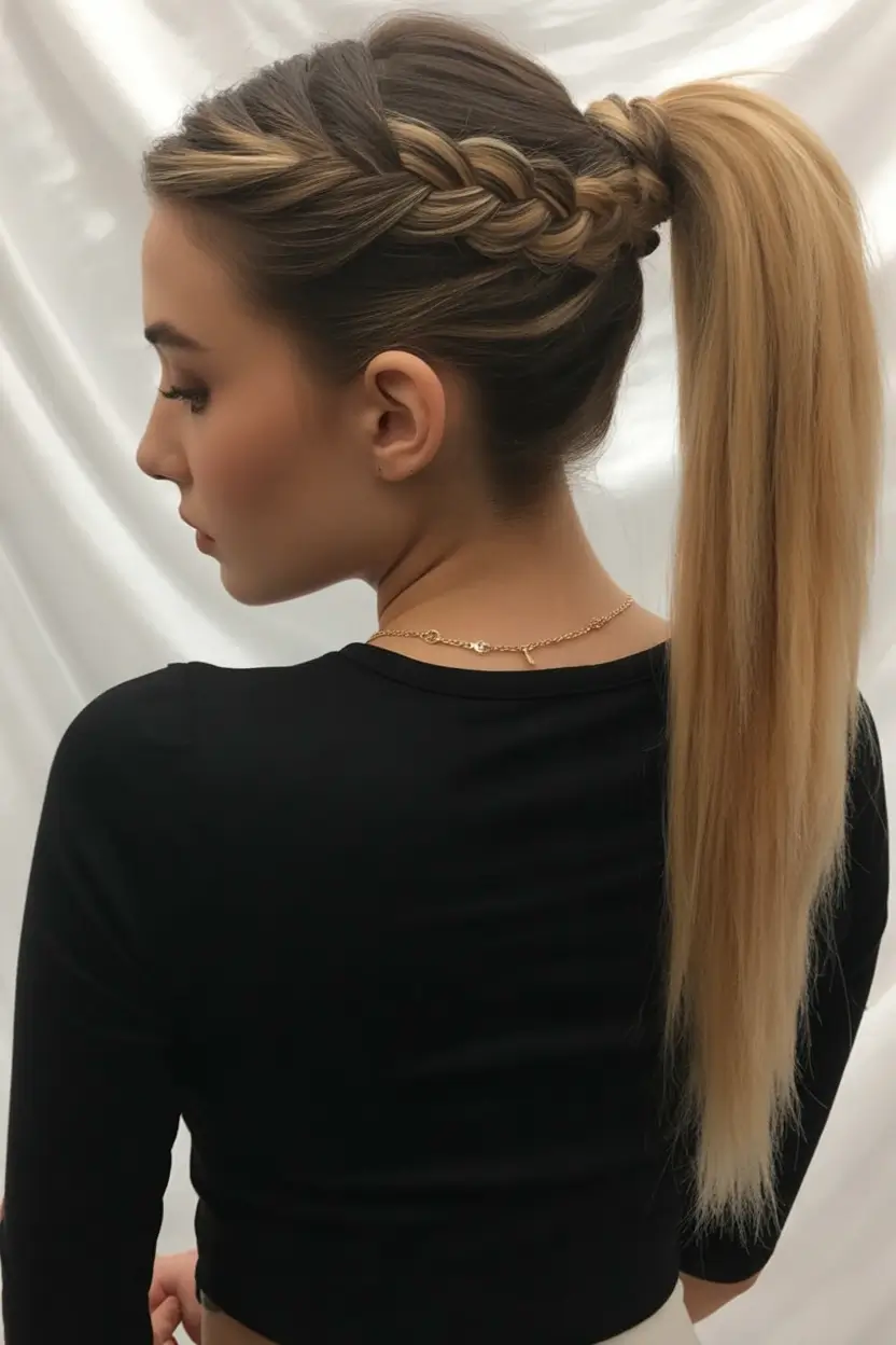 ponytail hairstyles 2026 Braided Crown Lift