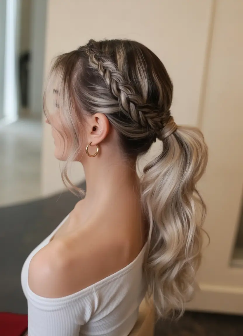 ponytail hairstyles 2026 Braided Crown Ponytail