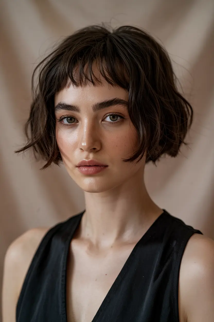 short haircuts with bangs French Bob with Baby Bangs