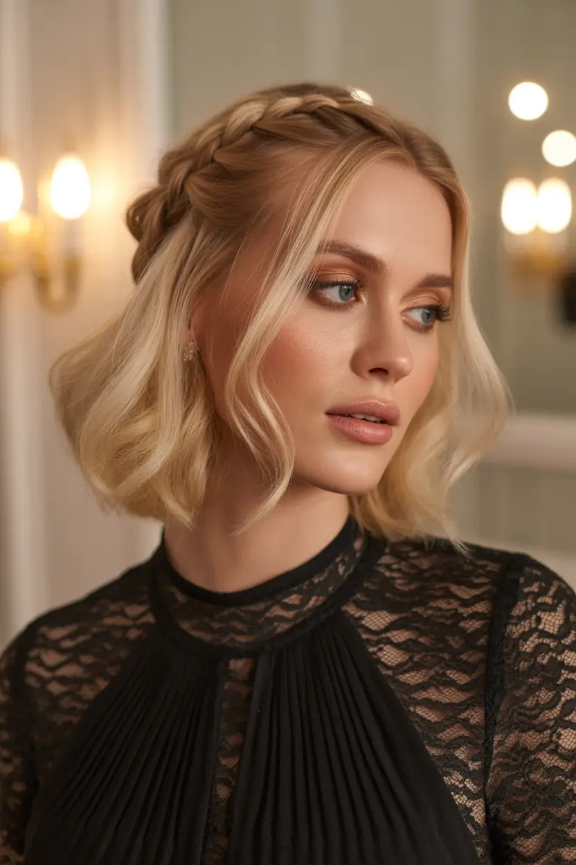 short hairstyles women Soft Braided Blonde Bob