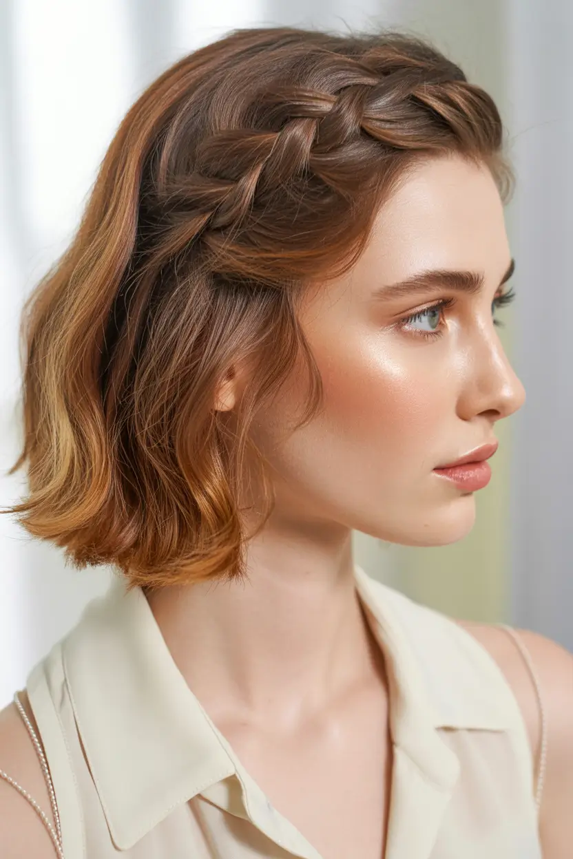 short hairstyles women Textured Mini Braid Wave