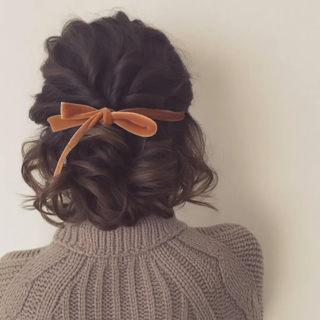 short hairstyles women Velvet Bow Charm
