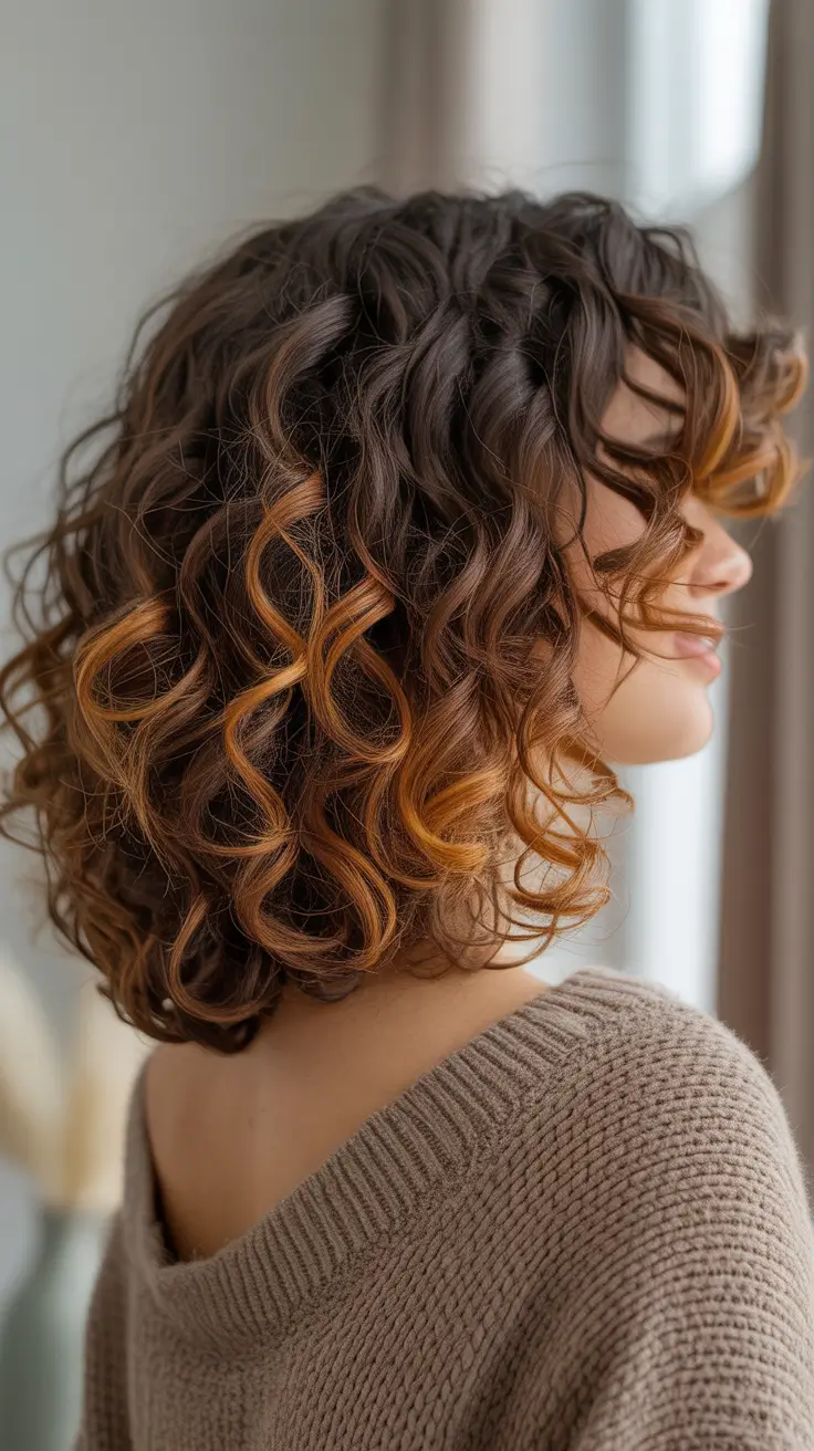 short hairstyles women Golden Caramel Curls