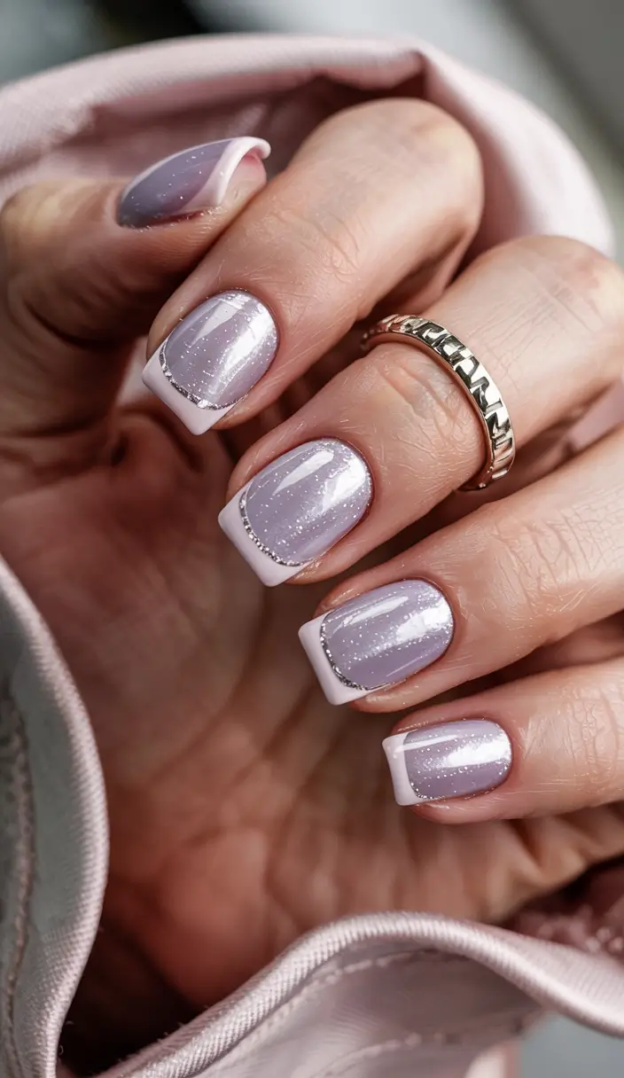 short nails 2026 Frosted Lilac French Elegance