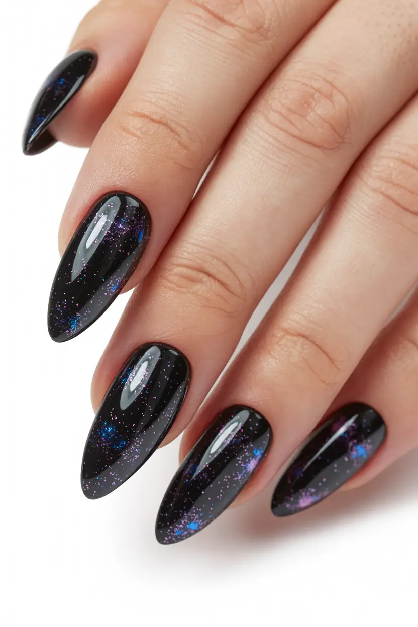 stiletto-nails-designs-Cosmic-Velvet-Stiletto-Nails