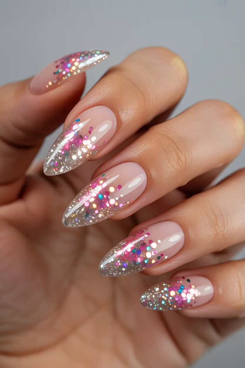 stiletto-nails-designs-Confetti-Glow-Stiletto-Nails