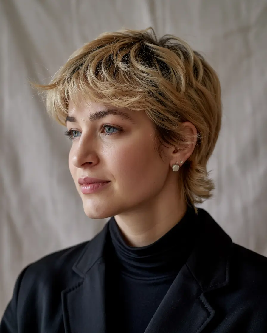 trendy haircuts 2026 Golden Crop Sophistication