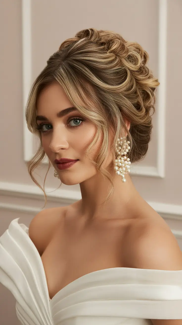 wedding hairstyles 2026 Soft Textured Updo With Face-Framing Curls