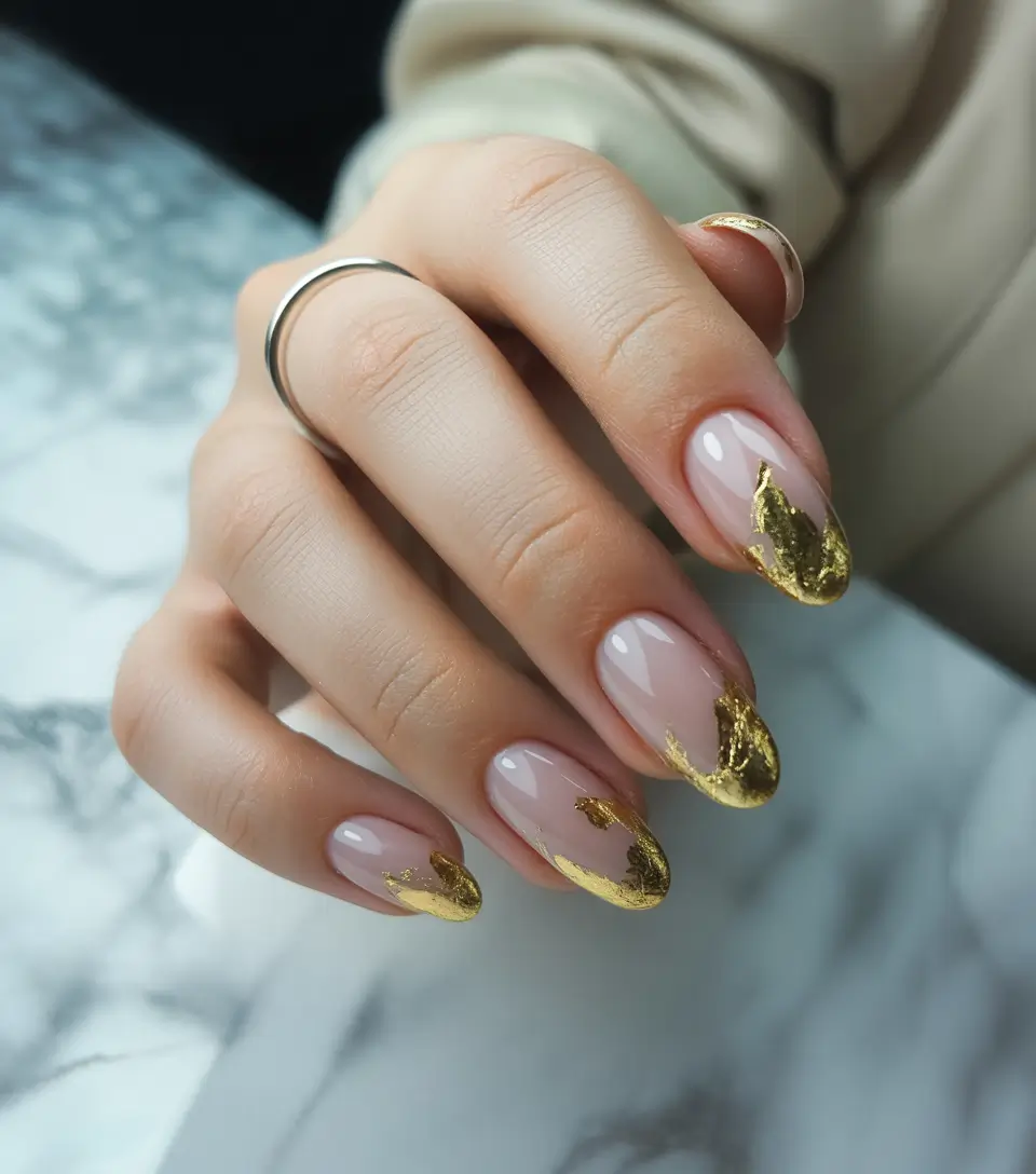wedding nails 2026 Golden Abstract Luxury for the Bold Bride