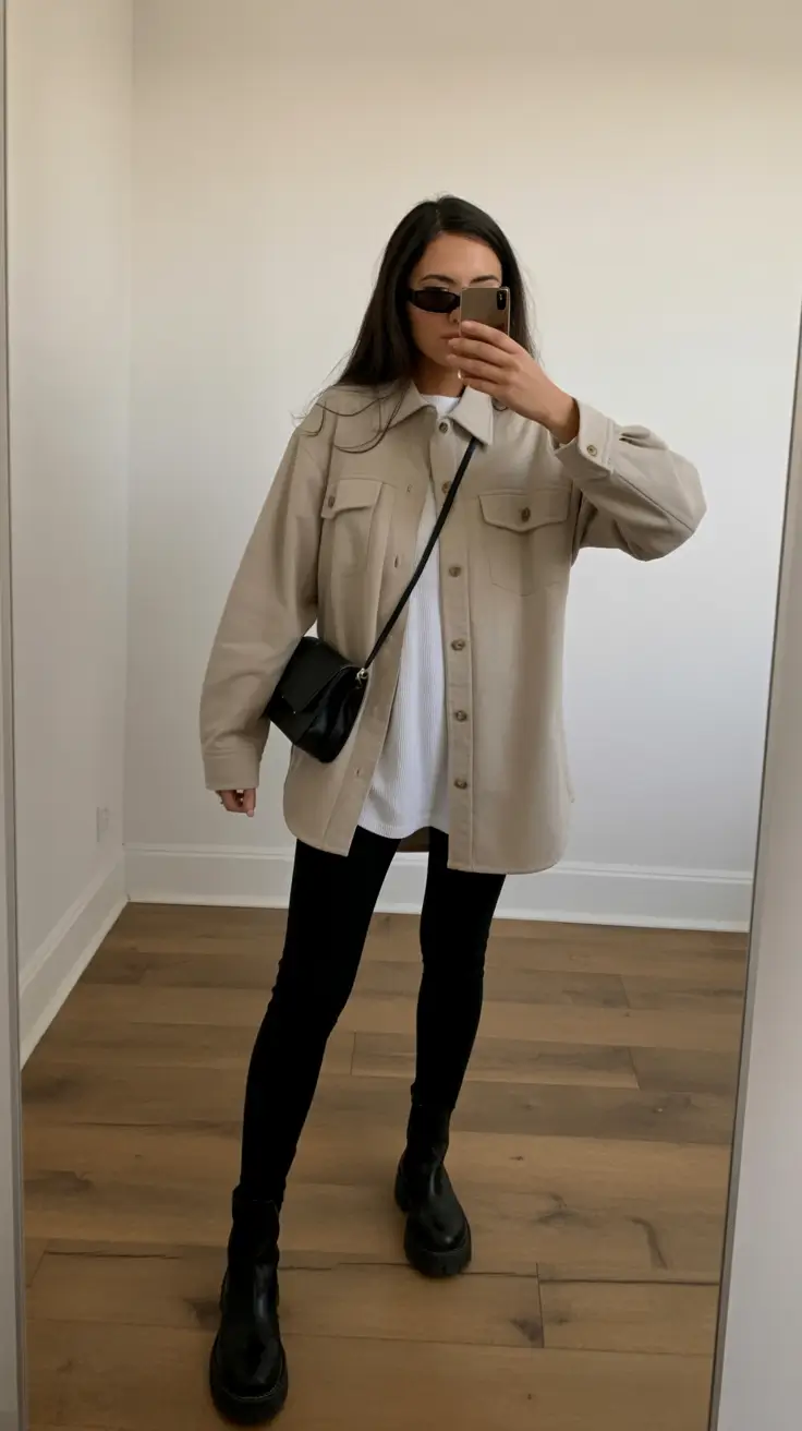 2026 top cold spring outfit Beige Overshirts and Streamlined Layers