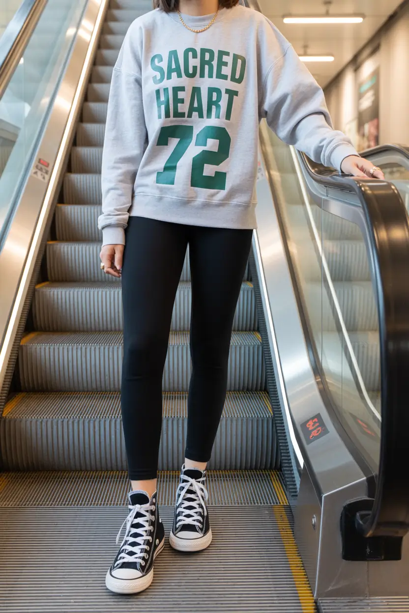 airport spring outfits ideas 2026 Graphic Sweatshirt Energy for Easy Movement