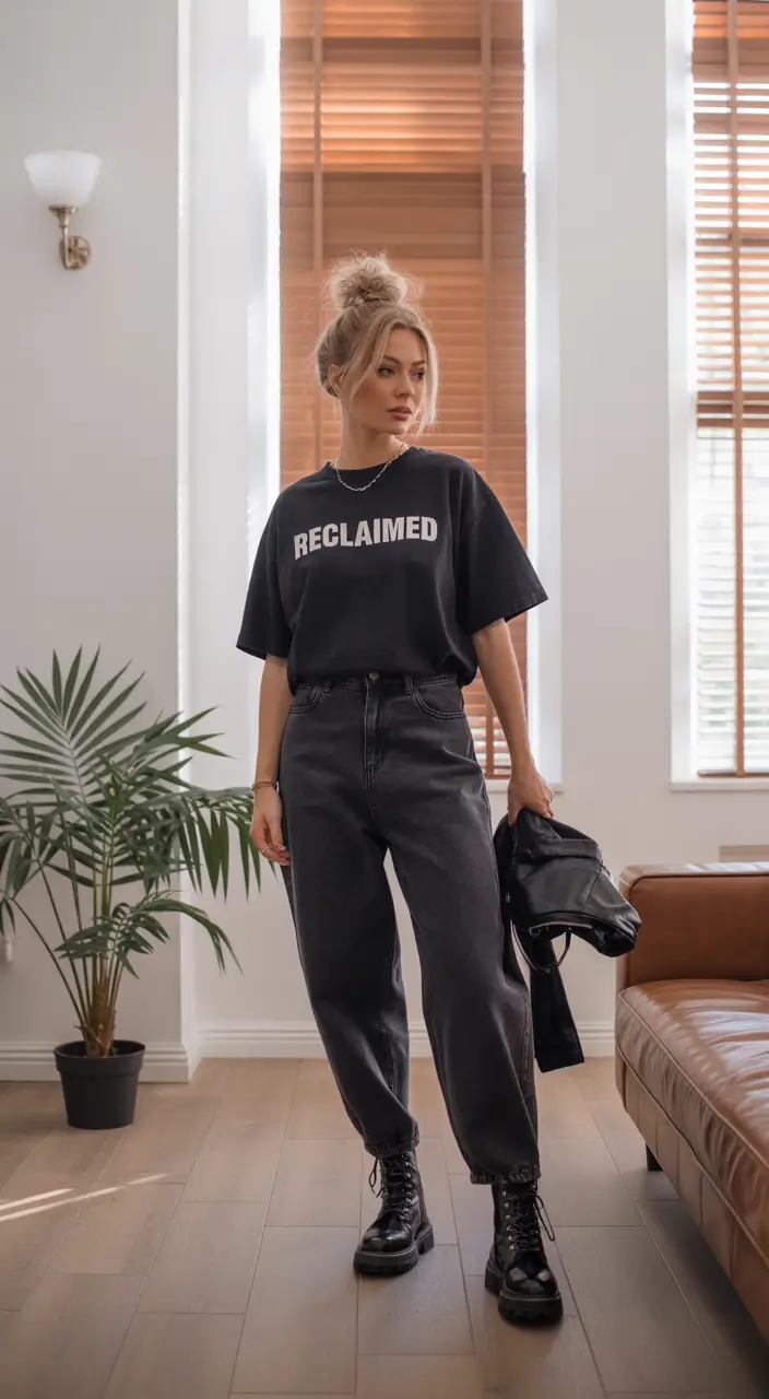 amazing casual spring outfits 2026 Black on Black with a Quiet Edge