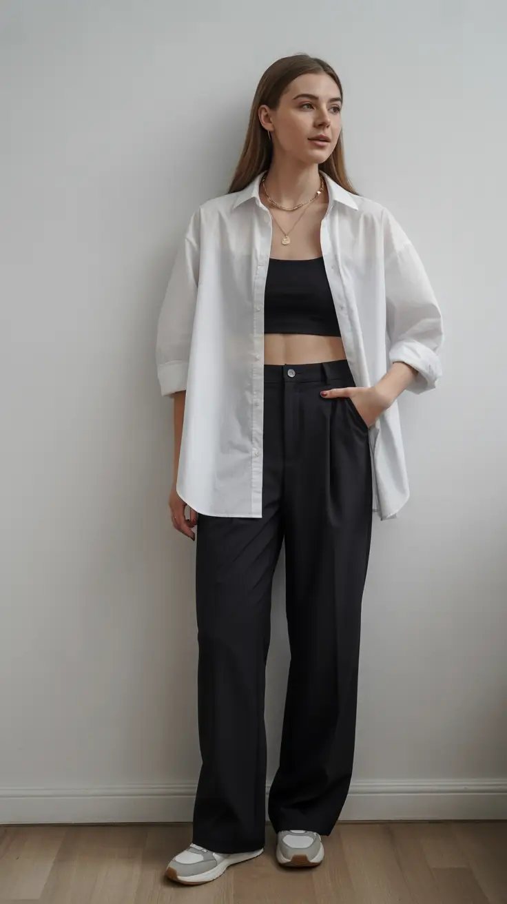 amazing casual spring outfits 2026 Relaxed Elegance with a White Shirt