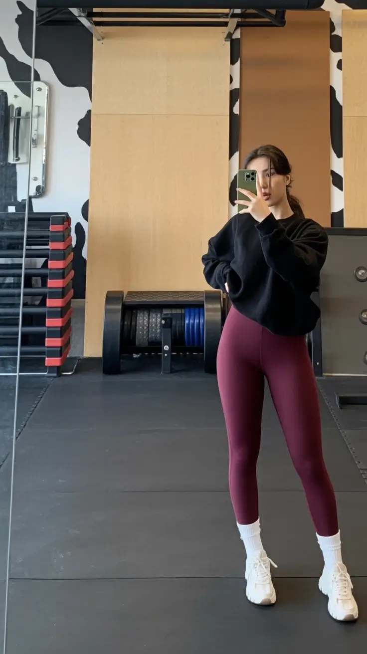 athletic spring workout outfits 2026 Soft Contrast Warm Up Look