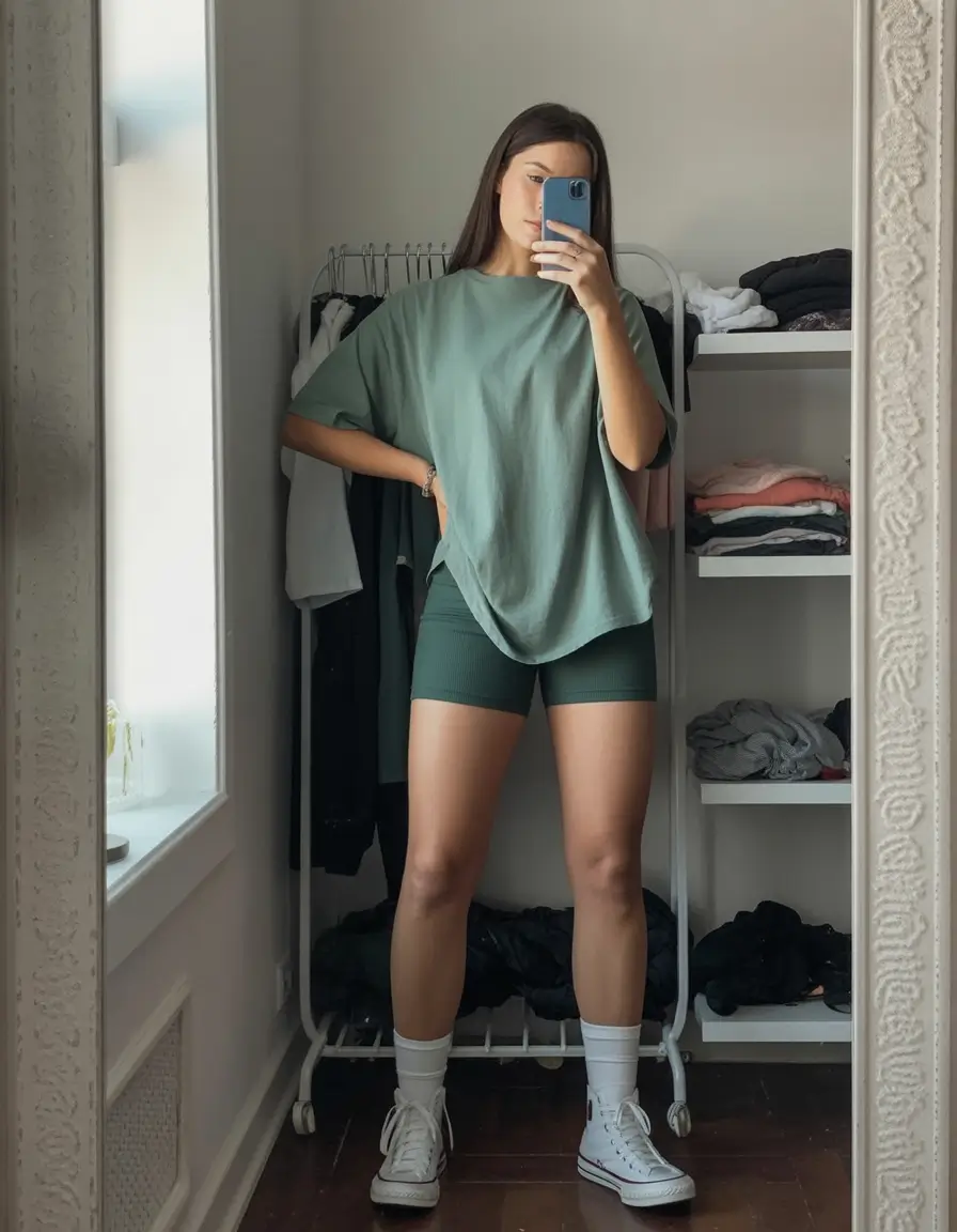 athletic spring workout outfits 2026 Monochrome Green Easy Movement Set