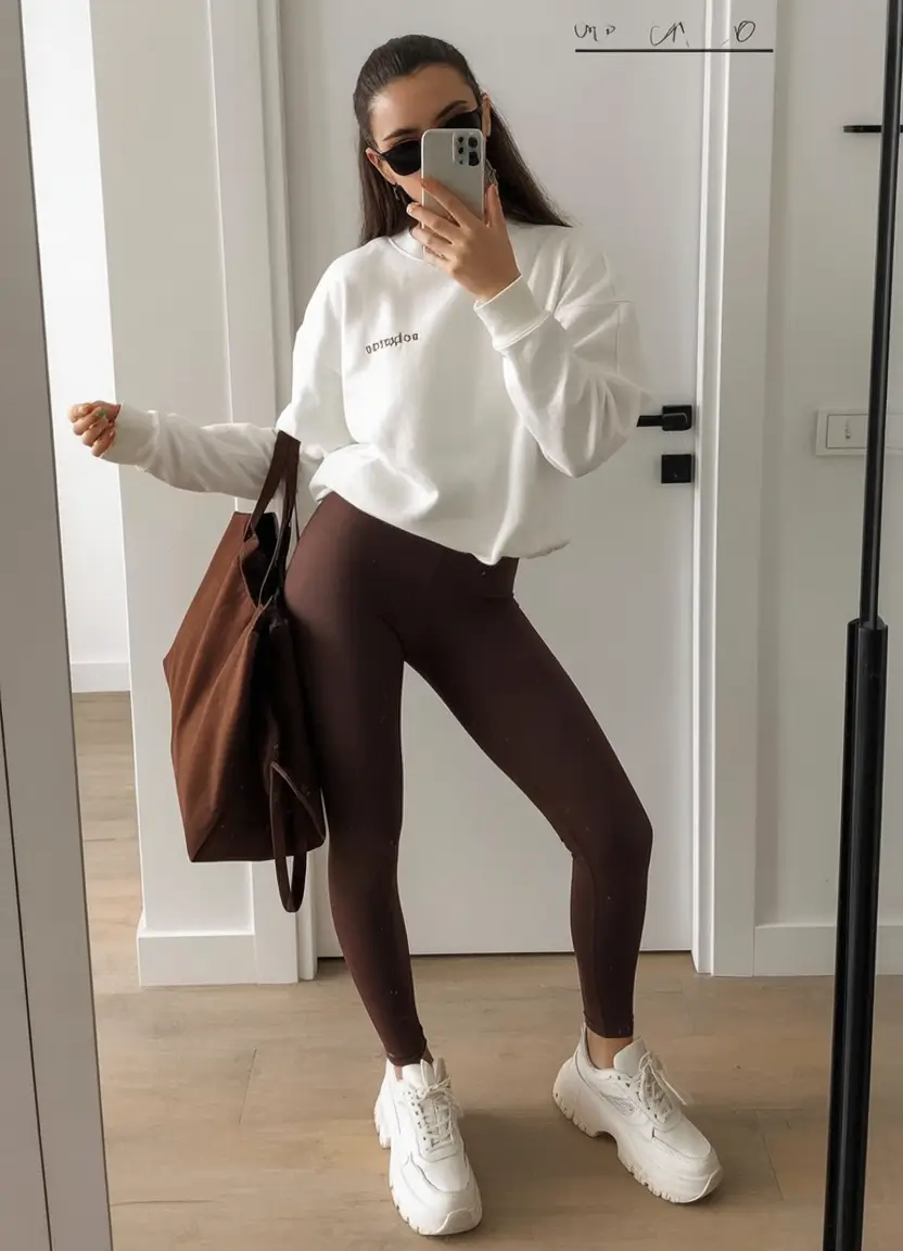 athletic spring workout outfits 2026 Cocoa and Cream Everyday Workout Look