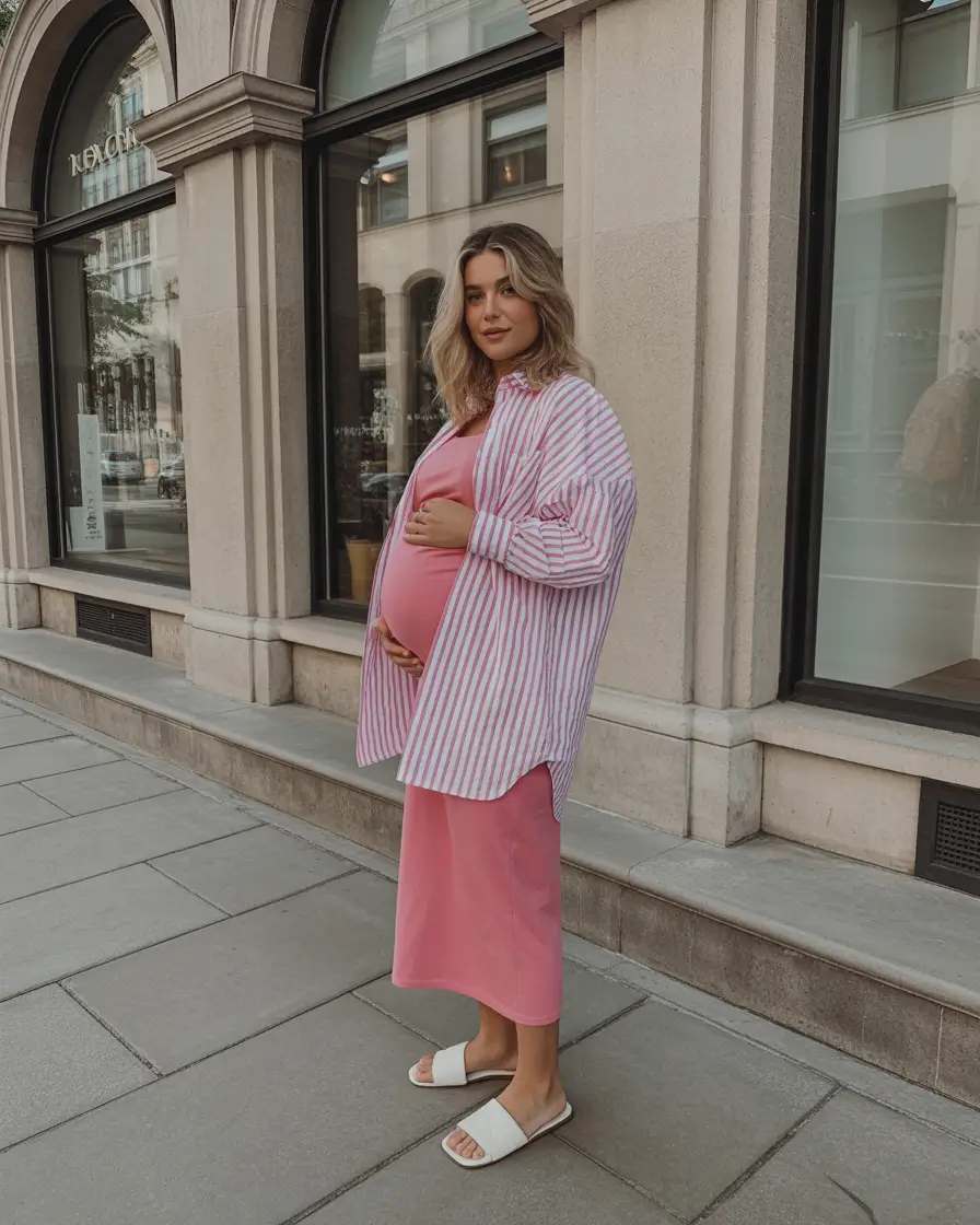 basic spring outfit for pregnant women 2026 Playful Pinks For Lighthearted Spring Days