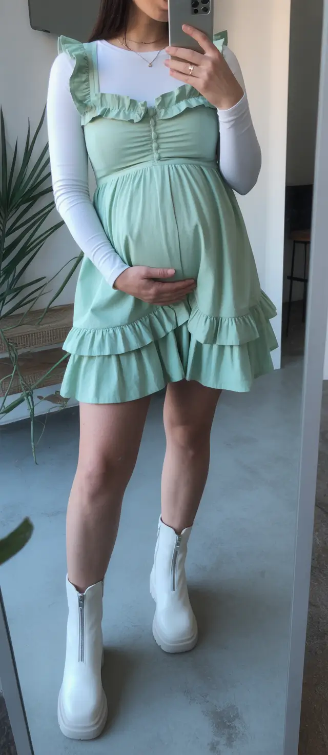 basic spring outfit for pregnant women 2026 Playful Mint For Fresh Spring Spirit