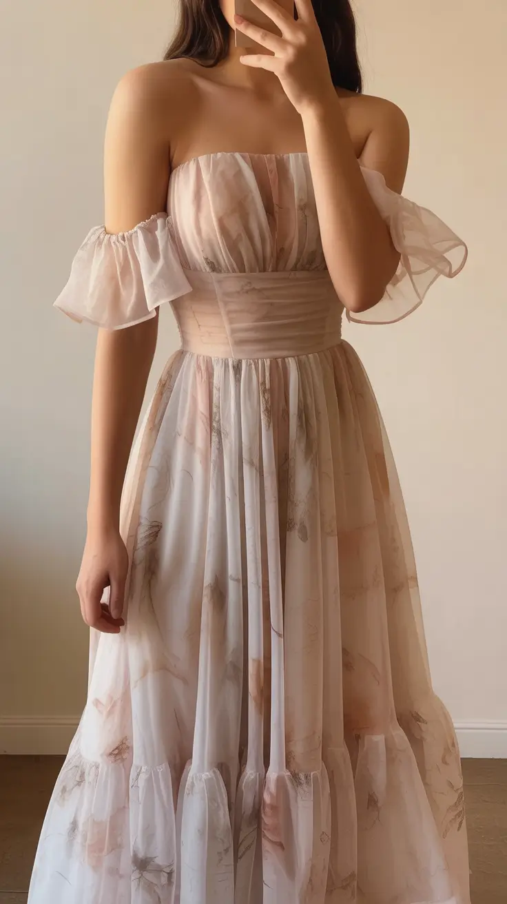 beautiful spring wedding outfit 2026 Blush Whispers in a Soft Floral Moment
