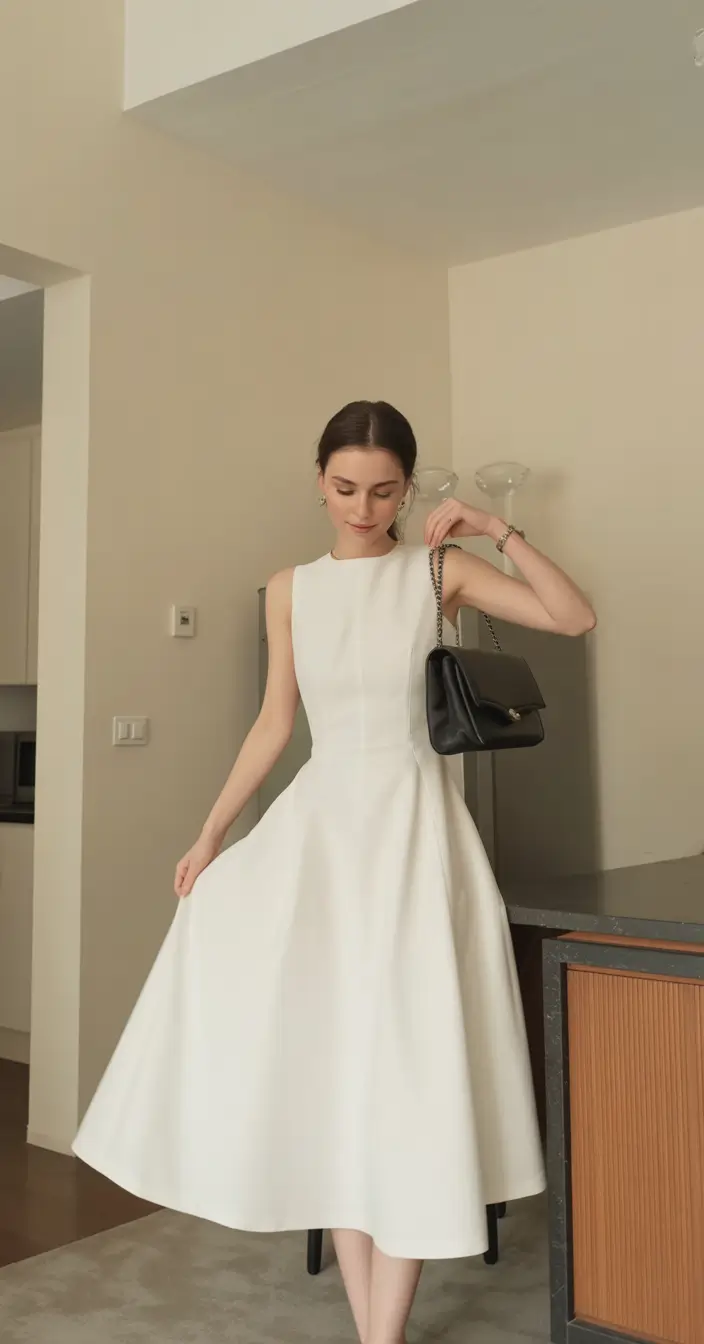 beautiful spring wedding outfit 2026 Minimalist Ivory Grace with Modern Simplicity