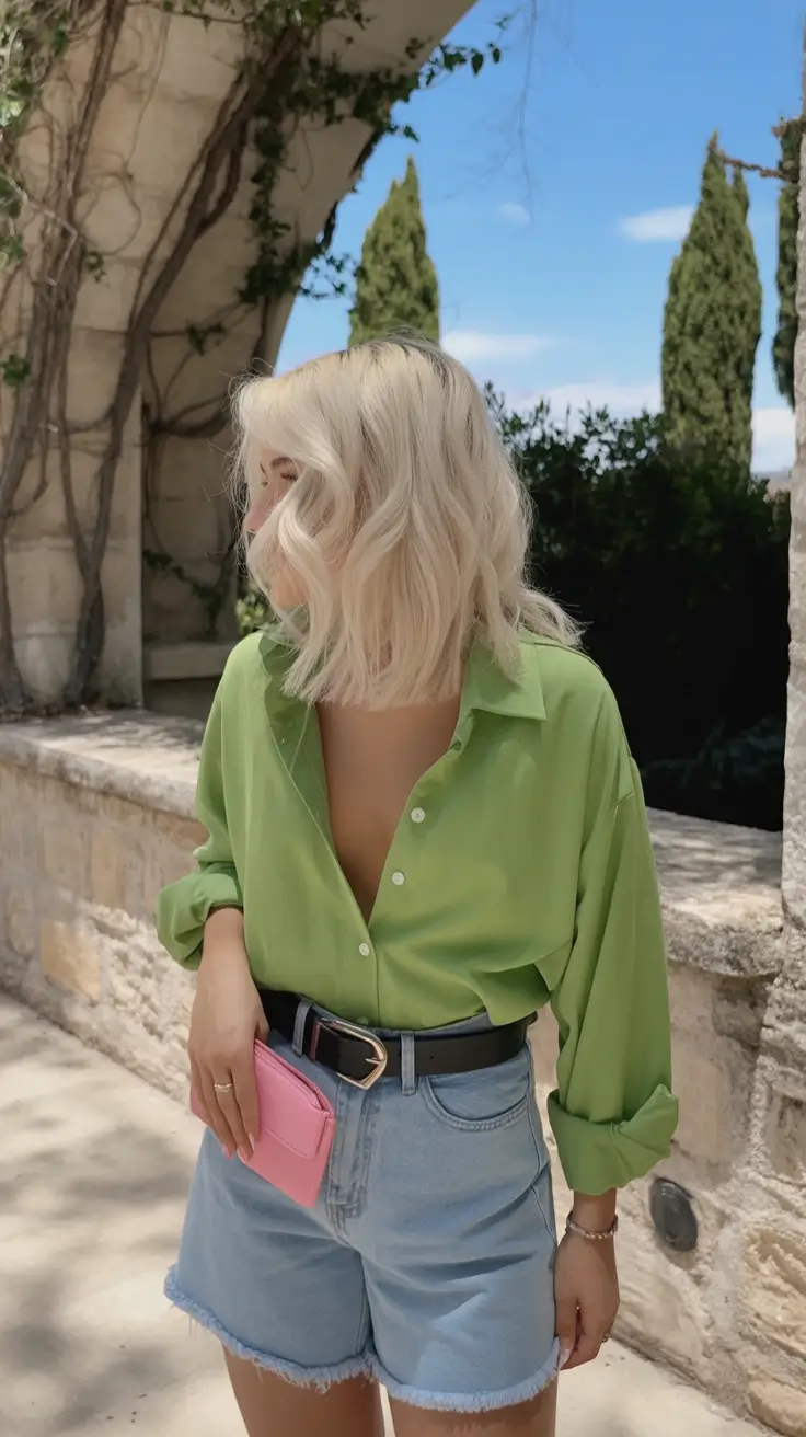 best denim spring outfits 2026 Fresh spring light wash denim with a pop of color