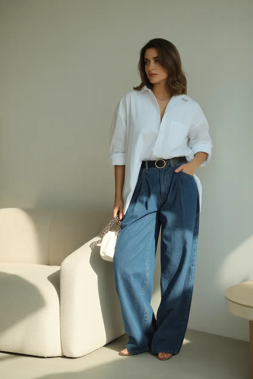 bohemian spring wardrobe vibes 2026 Crisp Whites with Relaxed Bohemian Denim Flow