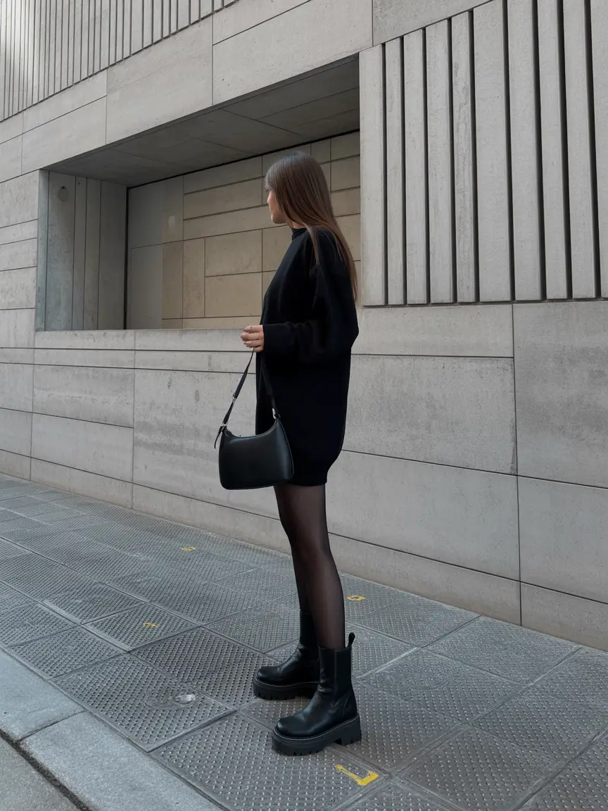 bohemian spring wardrobe vibes 2026 Monochrome Black with Urban Minimalist Attitude