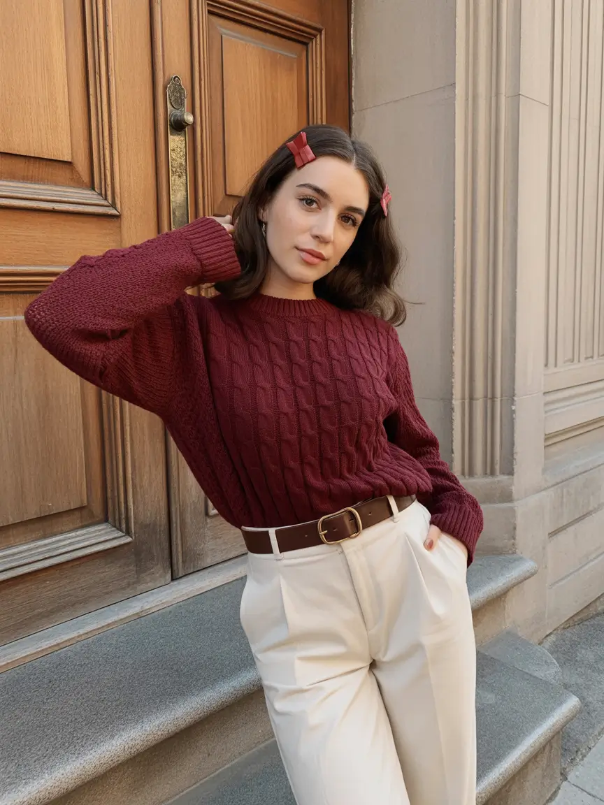 bohemian spring wardrobe vibes 2026 Warm Burgundy with Soft Classic Spring Balance