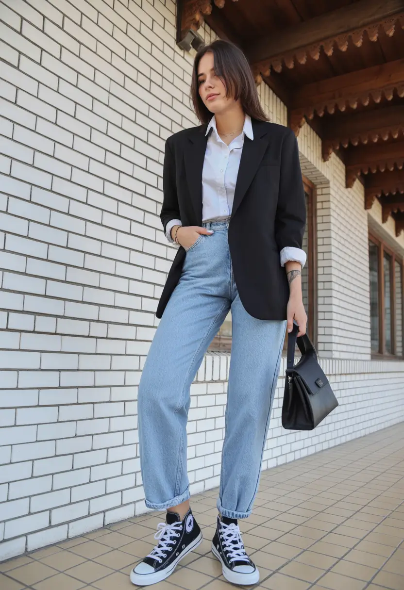 bohemian spring wardrobe vibes 2026 Classic Layers with Bright Denim Simplicity