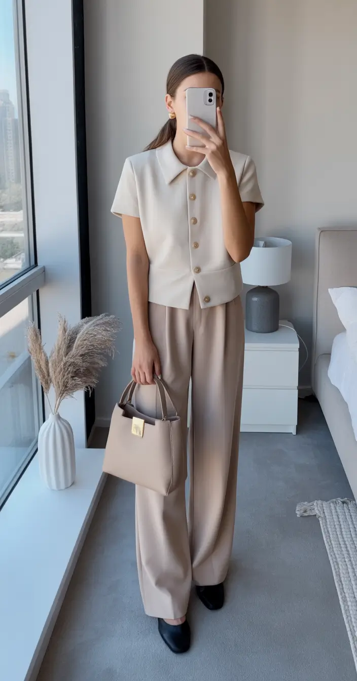 spring workwear 2026 Clean Beige Tones With Subtle Structure