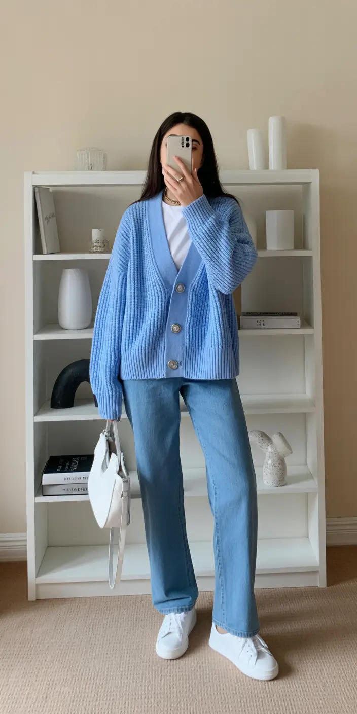 spring workwear 2026 Soft Blue Layers For Calm Spring Mornings