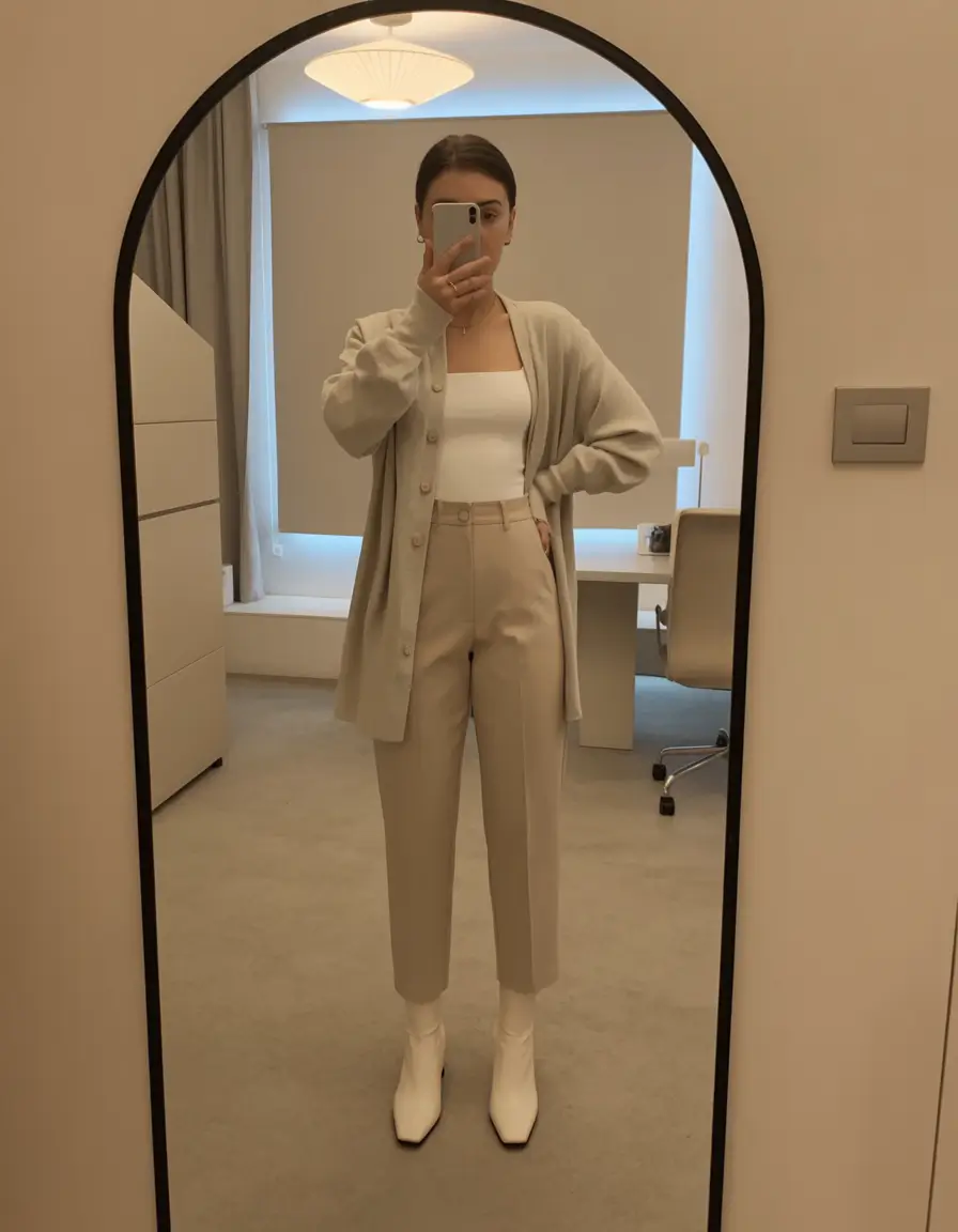 casual spring work outfits 2026 Soft Neutrals for Calm Spring Mornings