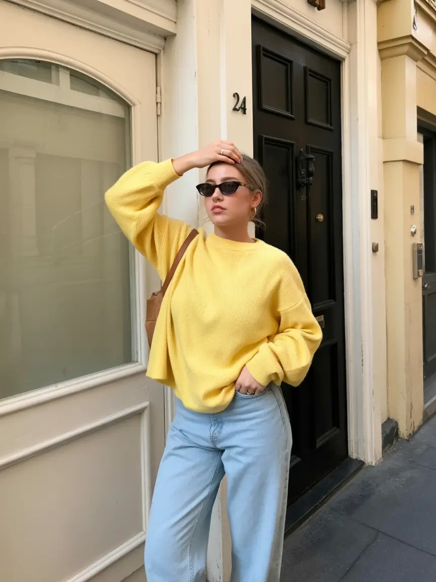 comfy spring outfits for cool spring 2026 bright spring sweater energy