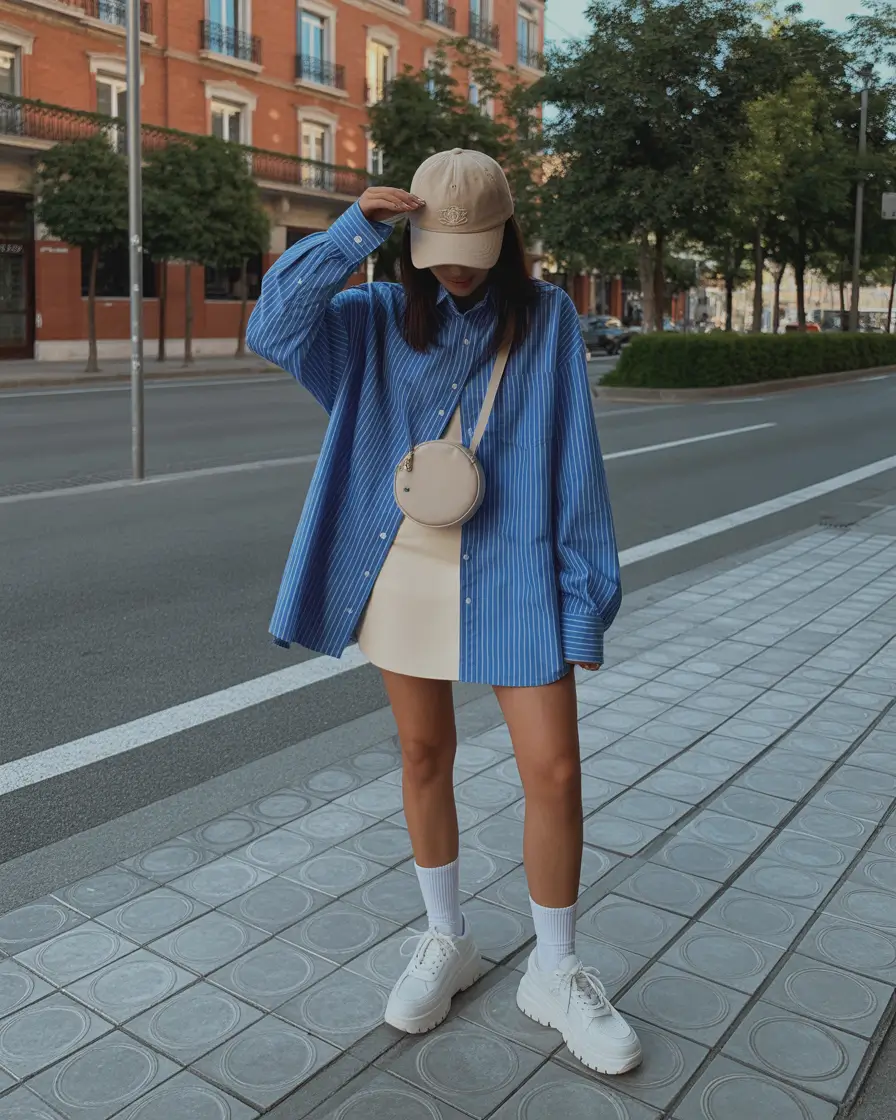 cozy spring going out outfits 2026 Sporty Ease with a Playful Mini Skirt